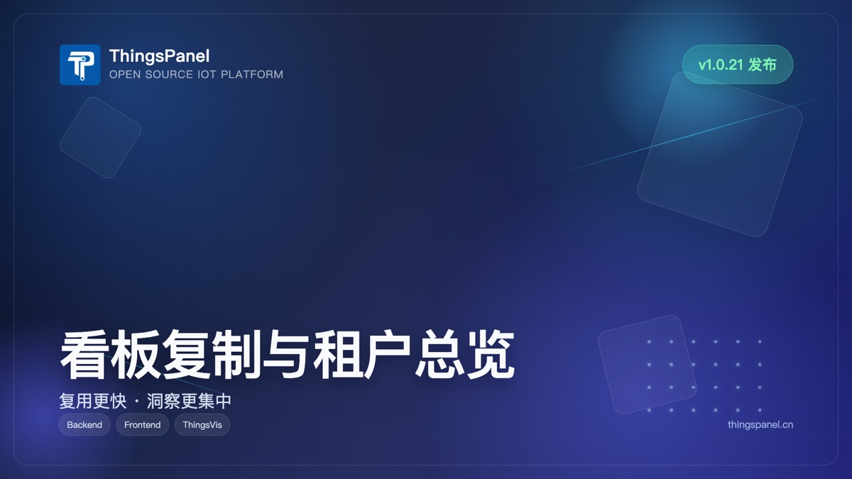ThingsVis v1.0.21 发布：看板复制与租户分析总览上线